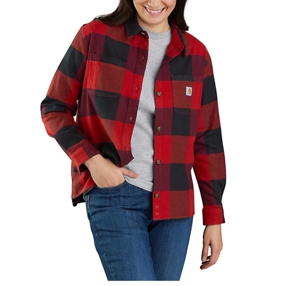 Carhartt Rugged Flex Loose‎ Fit Midweight Flannel Long-Sleeve Plaid Shirt 2X New - Picture 1 of 12